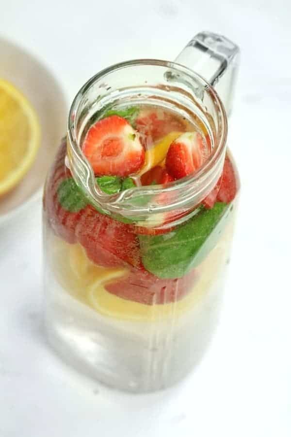 infused water in a pitcher